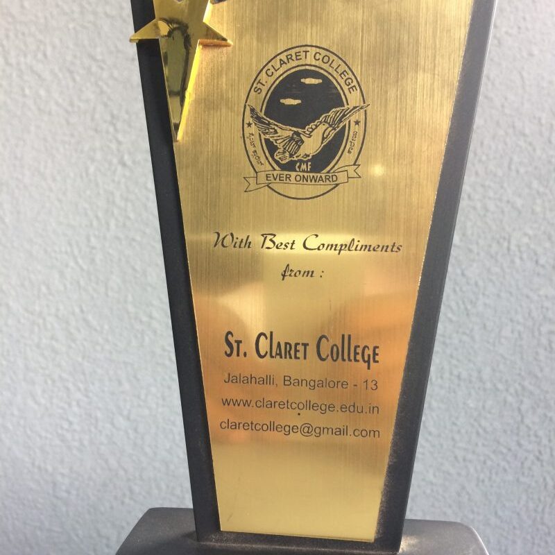 Awarded at St Claret for Successful Completion Of Tally Program